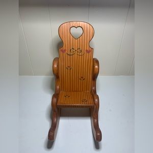 Vintage Antique Wooden Doll Rocking Chair